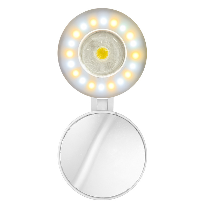Transfronterizo nuevo mini teléfono móvil de absorción magnética al aire libre ajustable lámpara de bolsillo tricolor fotos de belleza lámpara de iluminación