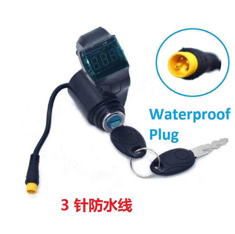 Coche eléctrico scooter interruptor de arranque de llave pantalla digital interruptor de puerta eléctrica apagado conjunto de cerradura de puerta accesorios