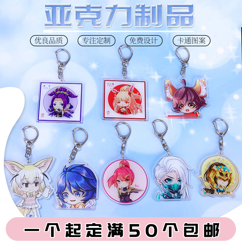 Acrylic double-sided keychain for keys
