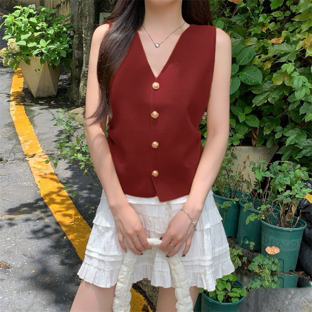Design yellow summer small cardigan sleevless