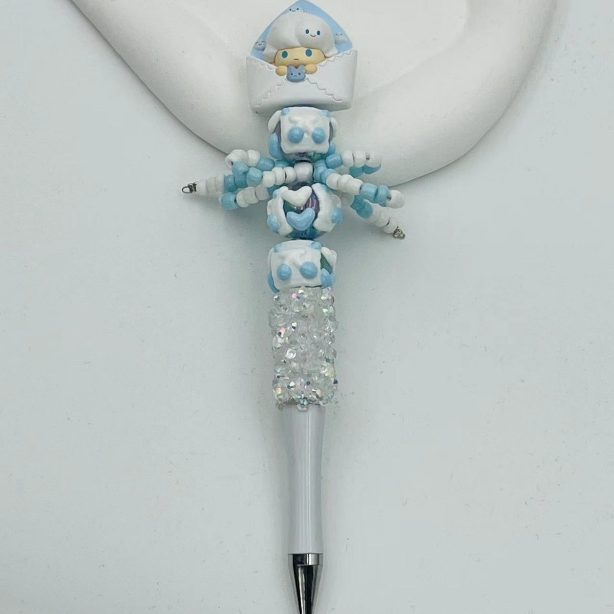 Genuino bolígrafo de granos espumoso, bolígrafo de cuentas encantador, bolígrafo de regalo creativo de dibujo a mano, bolígrafo de bola creativo