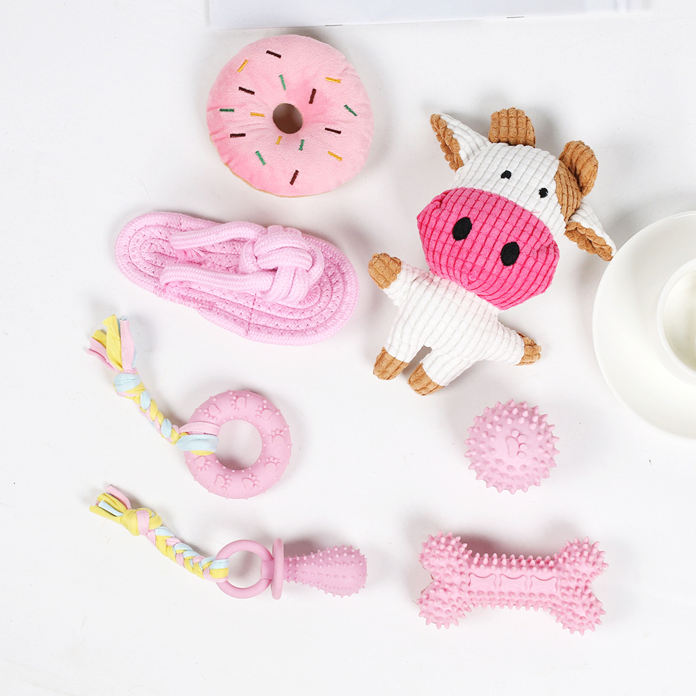 Amazon venta caliente juego de juguetes de mascotas resistente a la mordida juguetes de cuerda de algodón de molienda de dientes cuerda de limpieza de dientes juguetes de perros al por mayor