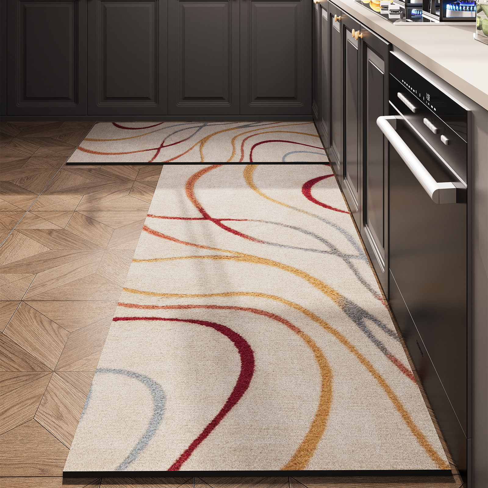 Luz de lujo de alto nivel cocina alga de barro alga puerta alfombra de piso absorción de agua rápida secado dos piezas anti-deslizante alfombra antideslizante image 8