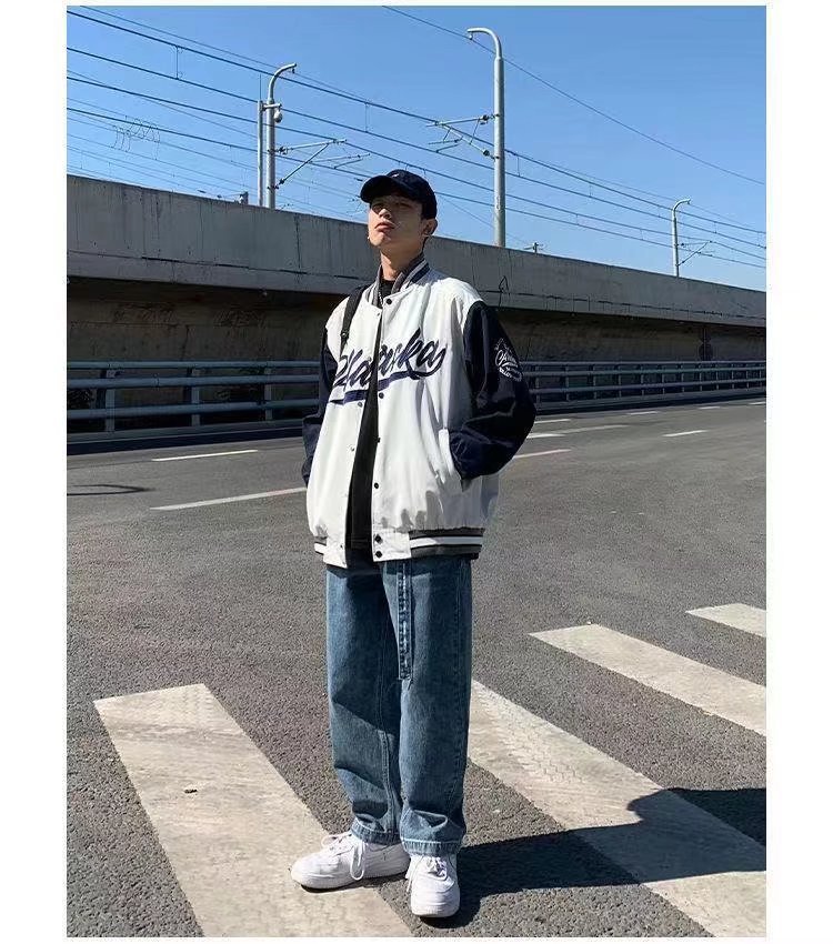 Baseball-Trikot 2023 Frühling Amerikanische Modemarke Farbe passende Coup Lose Student Trend Casual Mantel Herren_voghion.com