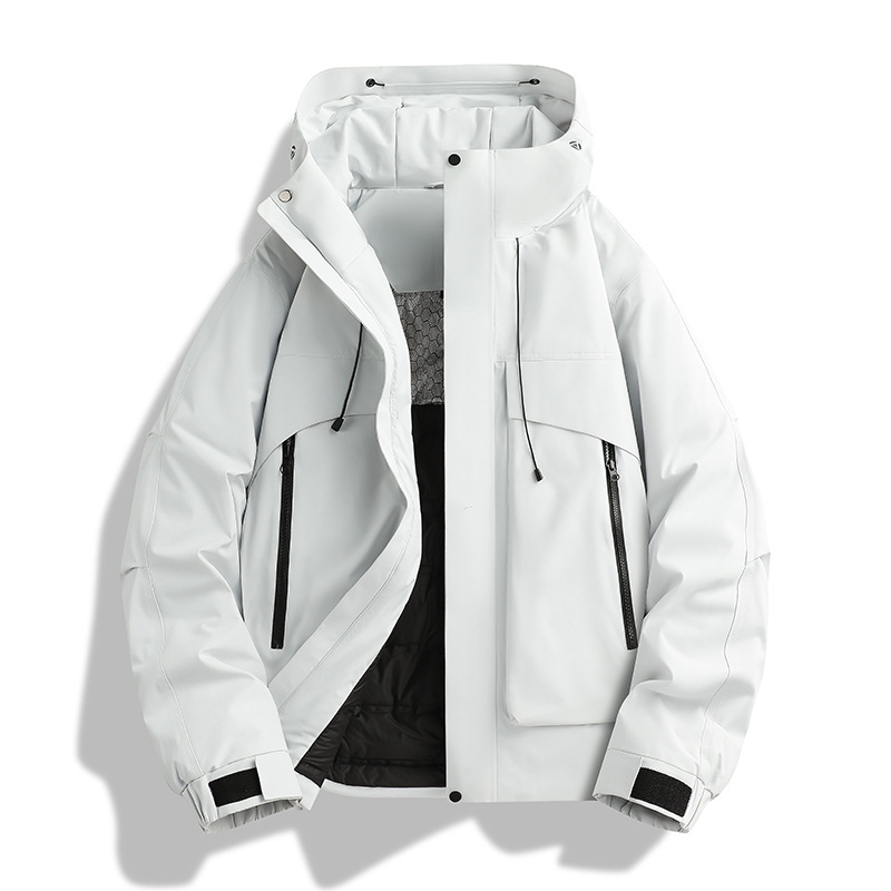 90% Duck down Hooded Workwear down Jacket for Men in Winter, Loose, Warm and Thickeneded down Jacket, Trendy Men's Style