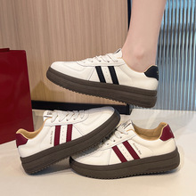 厚底撞色拼接德训鞋女2025年新款时尚百搭舒适轻便休闲运动板鞋