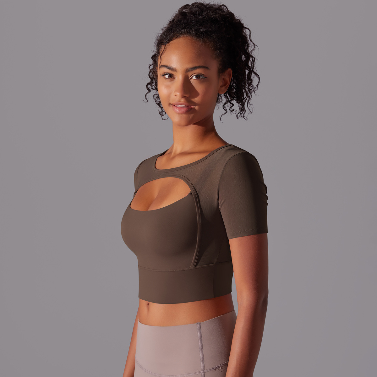 182g Weight Short Sleeve Sleeve Length Pullovers Placket Type Nylon, Spandex Fabric Type Short Top Length T-shirt Tops Type Yoga, Sports Occasion Round Neck Neckline Solid Color Pattern Women Gender Hollow Out Craft Fitness Sport Style Solid Color Nylon Spandex Round Neck Hollow Out Active Tops T-shirt 1