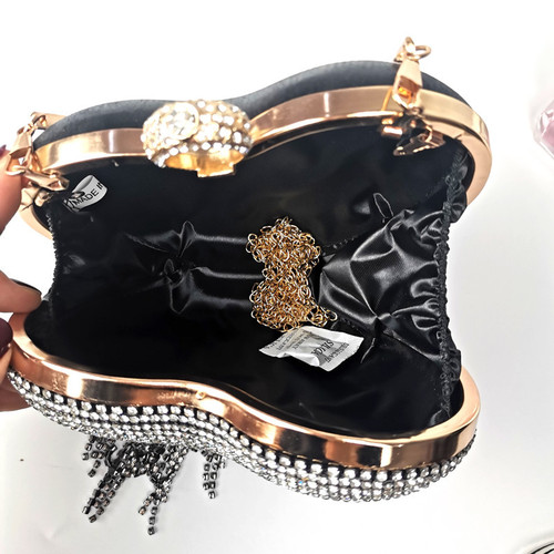 New Love Bag Women's Tassel Diamond Clutch Cheongsam Wedding Heart Dinner Bag