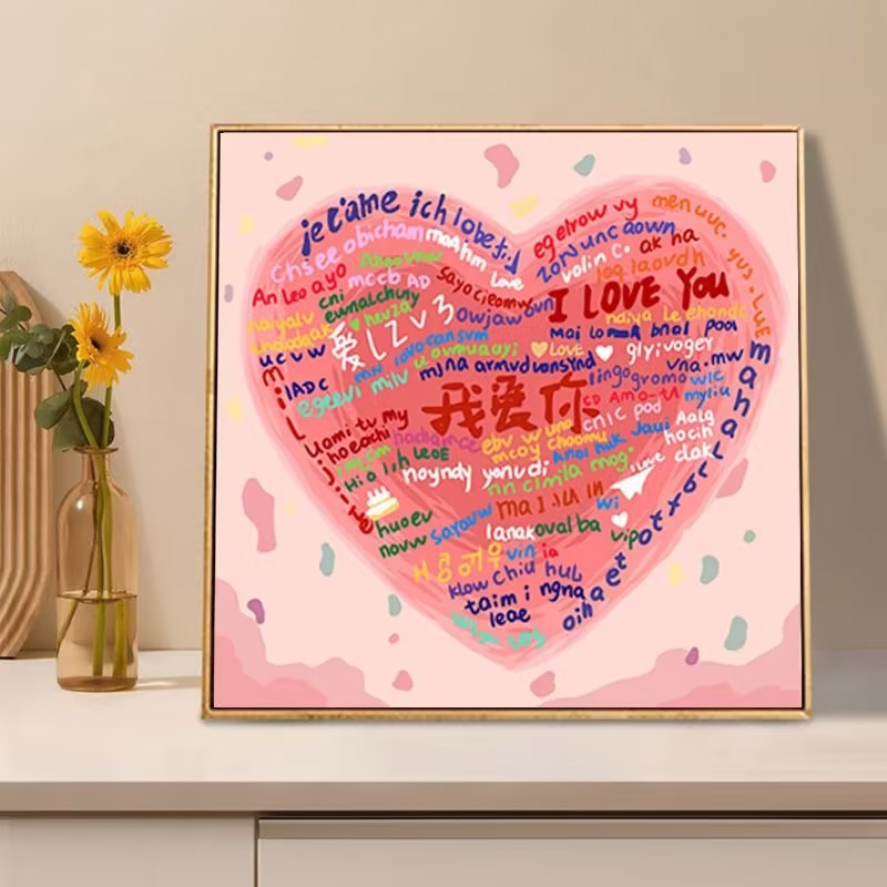 Bienes genuinos Mona Lisa Royal punto de cruz en 10.000 idiomas te amo sin gancho 14 colores bordado completo