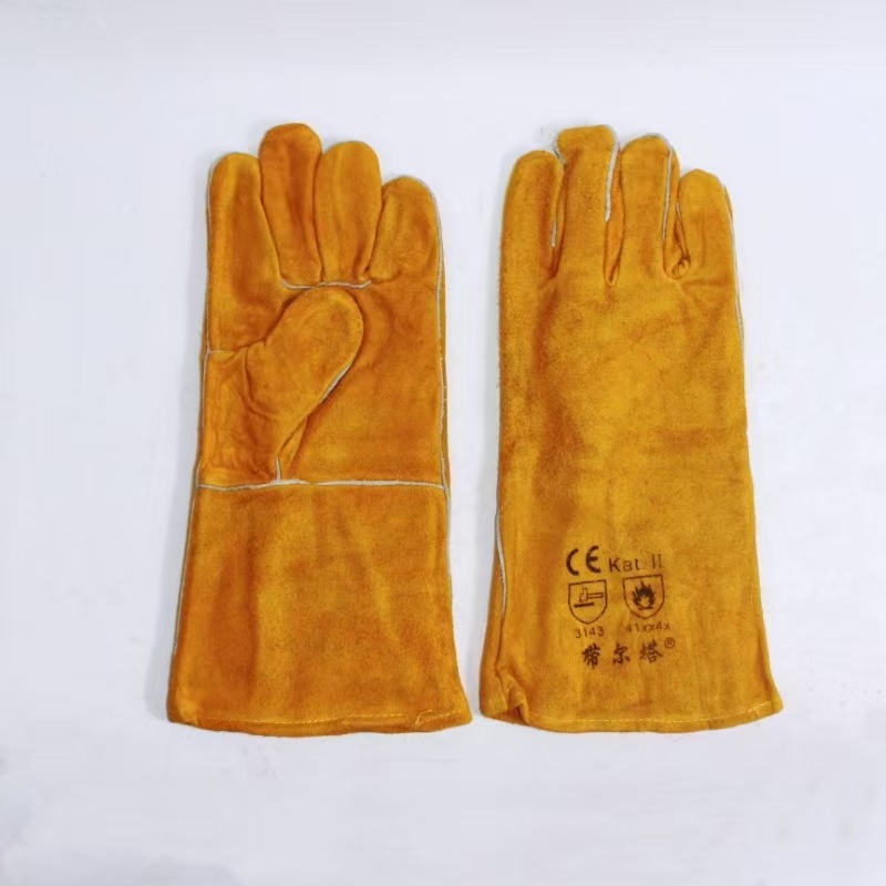正品带尔塔 双层电焊手套  牛皮防火线缝制  结实耐用