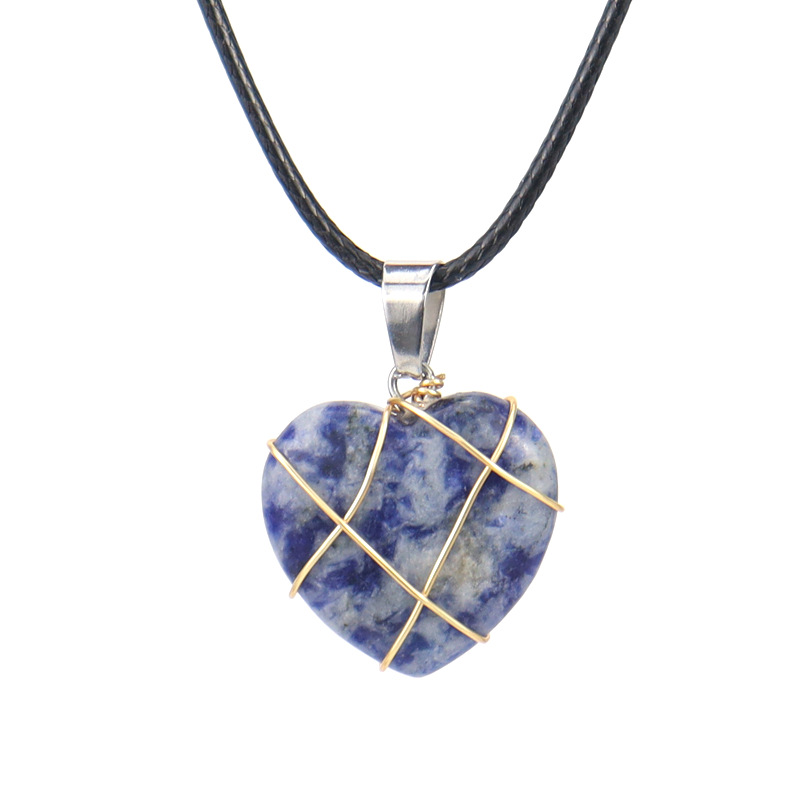 Retro Heart Shape Crystal Copper Plating Pendant Necklace 1 Piece