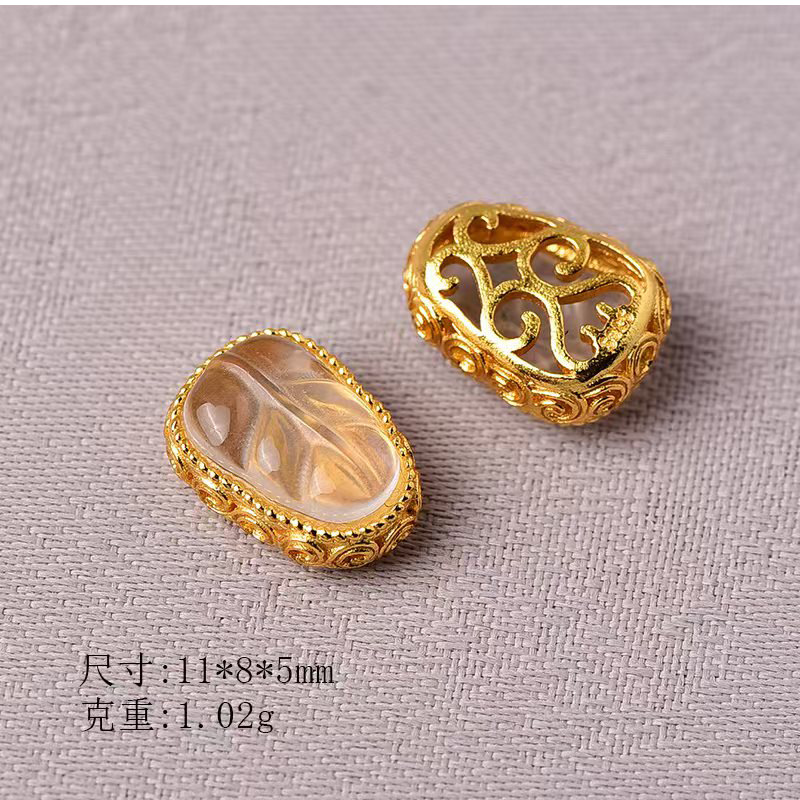 S925 Silver Gold Plated Bracelet Shuimo Jade String Ornament DIY Handmade Bead Partition Semi-finished Beaded Diy Ornaments Handmade Matching