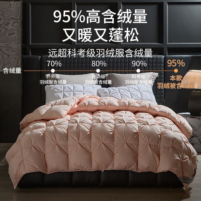 ハンガリーの羽毛布団の正規品a類95白のガチョウの毛は芯の純綿の冬にガチョウの毛に白いガチョウの毛の5a級の100ガチョウの毛で覆われています。