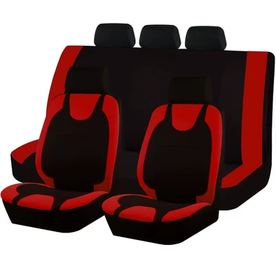 Factory Hot-Selling Temu Mexican Export Universal Kitten-Style Car Seat Cover Cross-Border Fabric Art for Meike Duo (Universal seat cover) - red-9-piece-set-five-seats