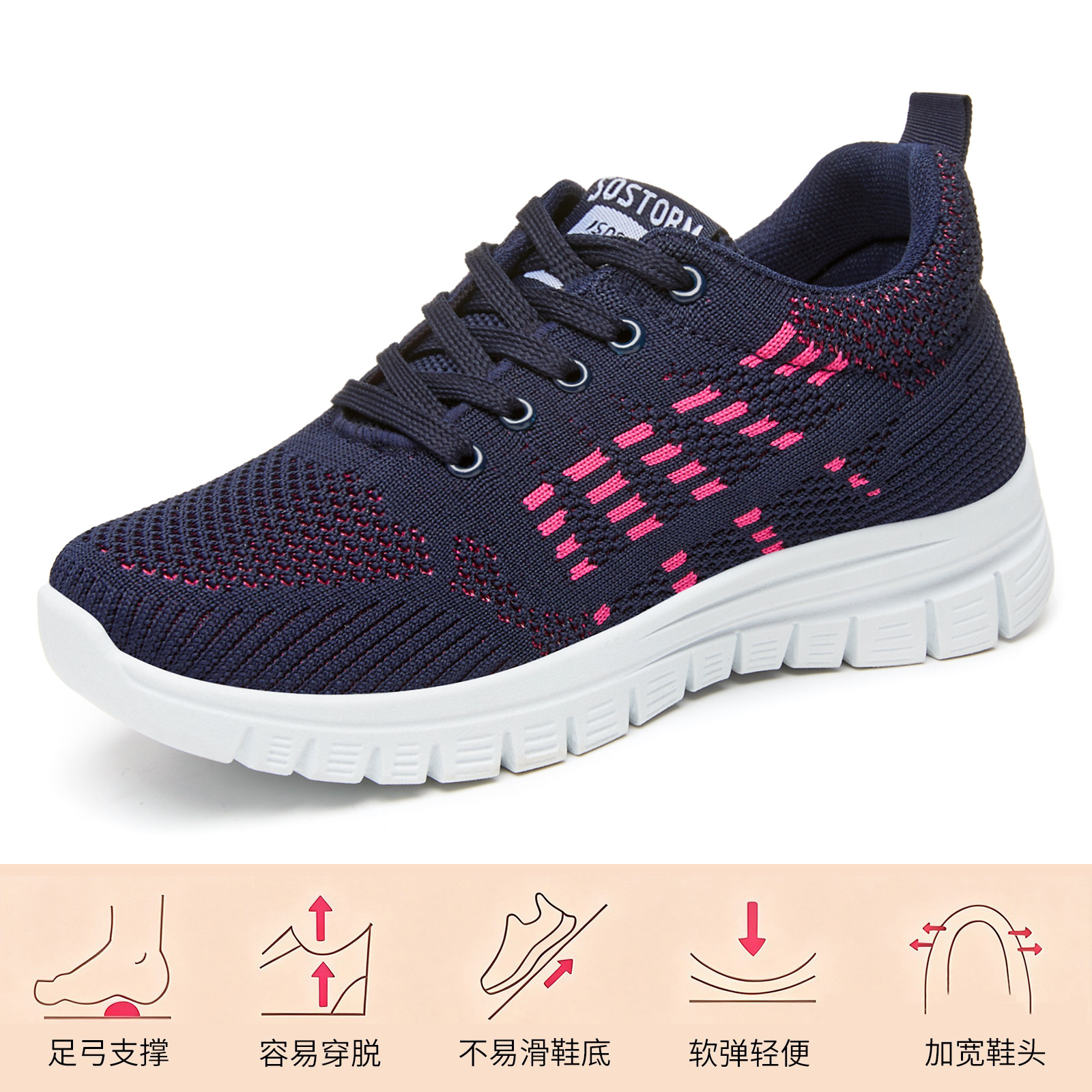El Jin Seyuan| Zapatos de mujer zapatos de primavera de tela transpirable zapatos de suela suave zapatos casuales ligeros