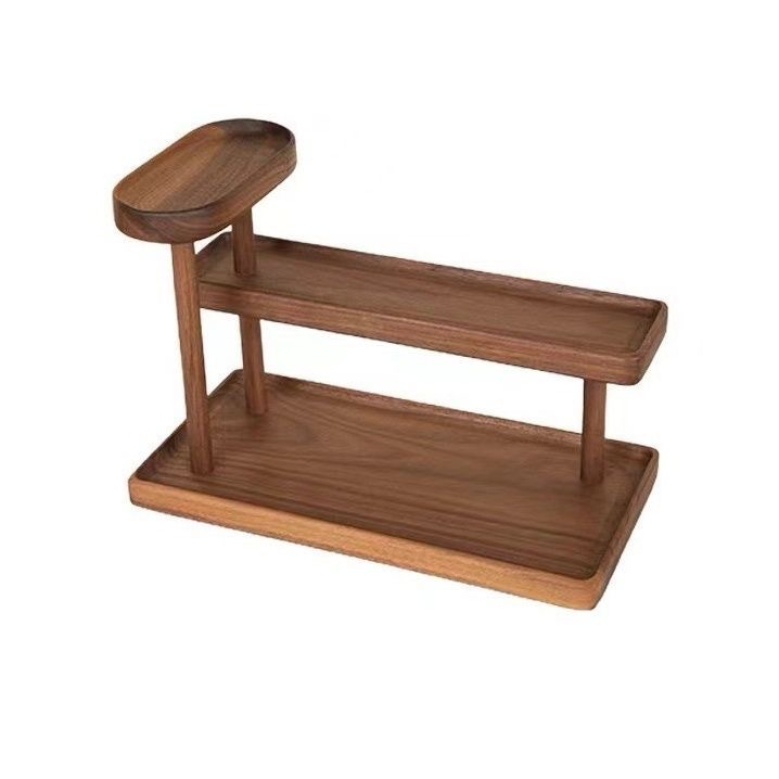 Estante de Almacenamiento de Escritorio de Madera para Cosméticos, Lápiz Labial, Perfume, Estante de Exhibición de Madera Maciza de Varias Capas para Muñecas