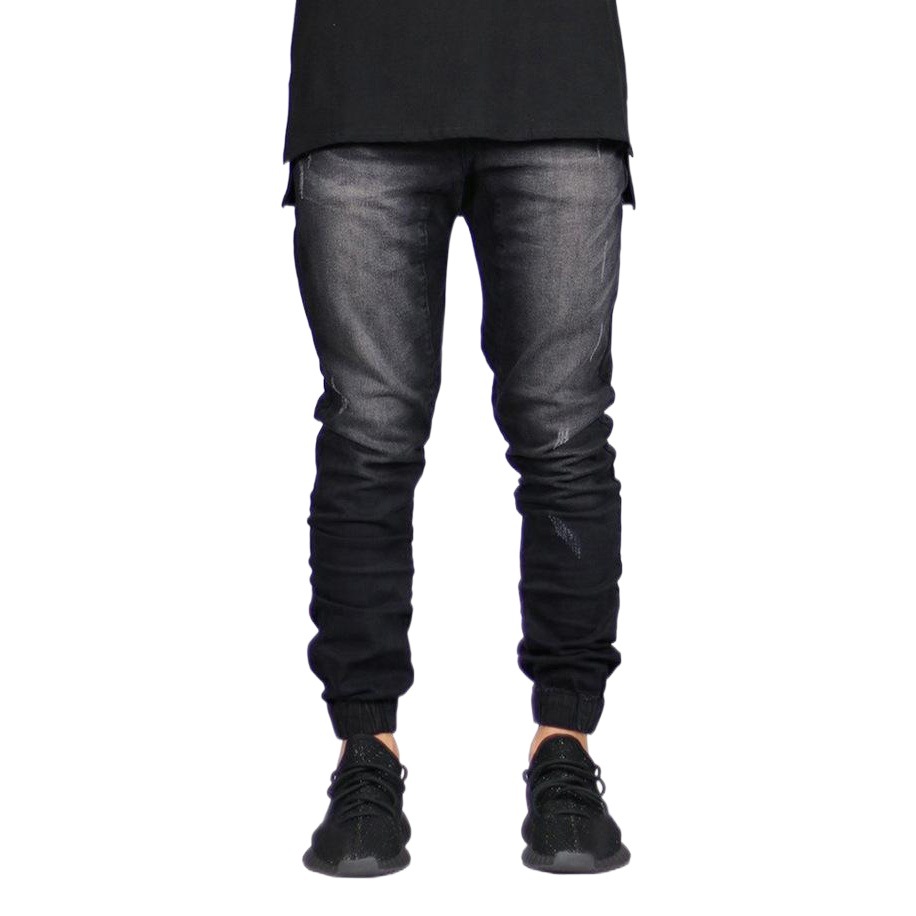 Pantalones vaqueros de los hombres azules oscuros Pantalones vaqueros de los hombres del basculador atado al tobillo del estiramiento de moda