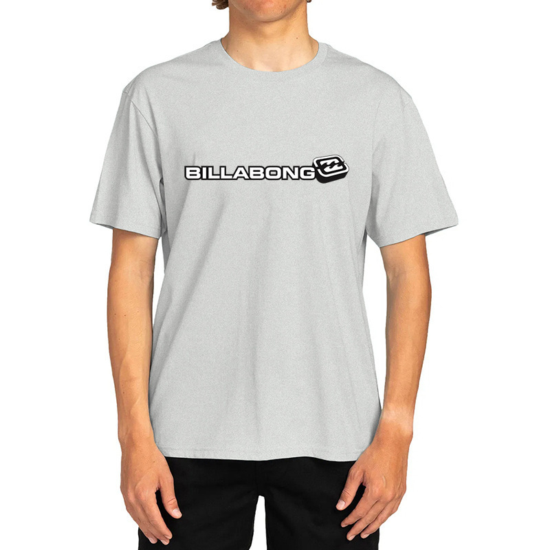 2025 Summer Billabong Pure Cotton T-Shirt Men's Short-Sleeved Loose Ins Trendy Brand Large Size Clothes Men's Tops