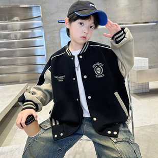 Boys' Baseball Jacket Spring and Autumn 2025 New Style Children's Autumn Clothing for Boys, Cool and Trendy Short Style for Older Kids