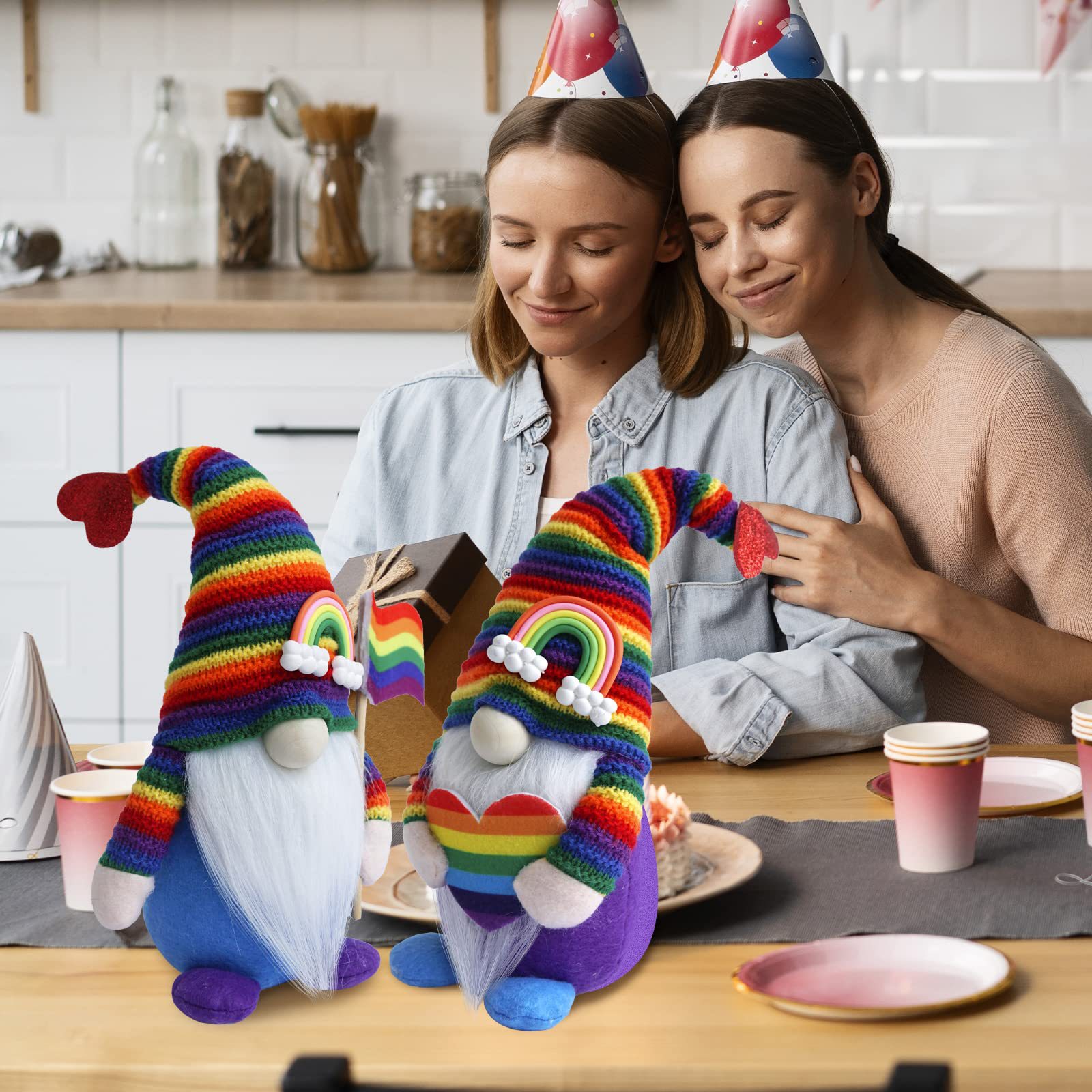 Nueva transfronteriza Arco Iris muñeca sin rostro Arco Iris elfo Rudolf muñeca enano colorido muñeca Decoración