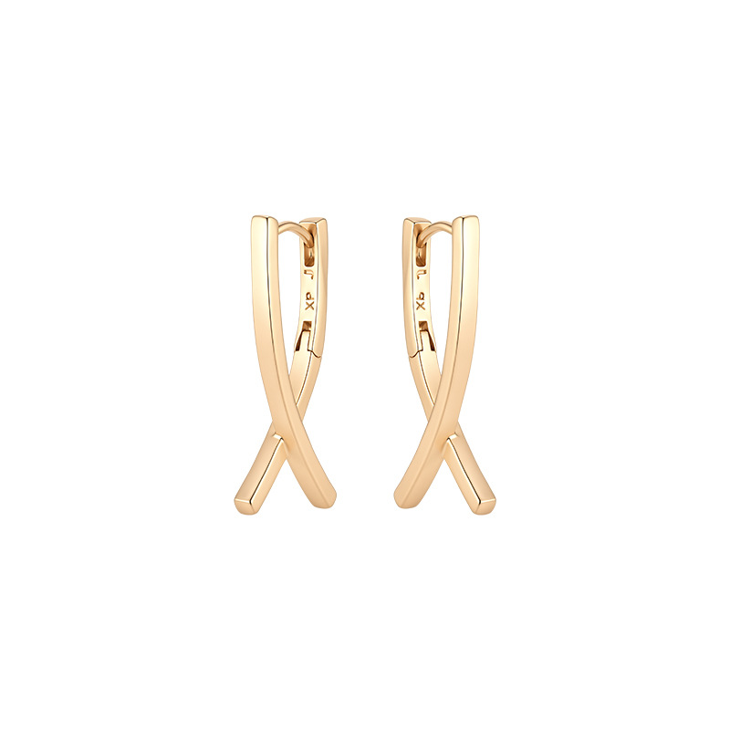 Aretes de Hebilla Cruzados de Aleación, Estilo Retro, para Mujer image 6