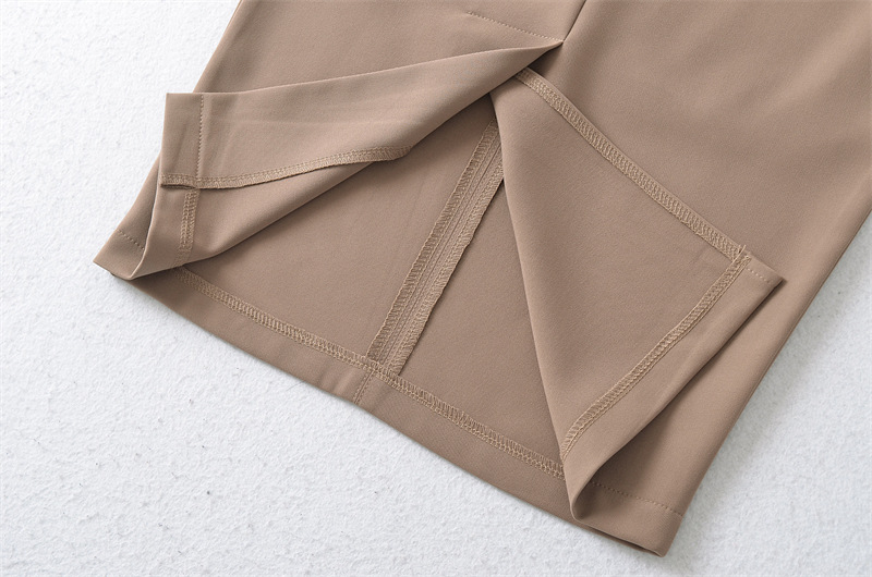 K New Versatile Spicy Girl With Hip Hugging Skirt, Slimming And High Waisted One Step Skirt, Mid To Long Style, Temperament Split Suit Skirt_ecoleips.com