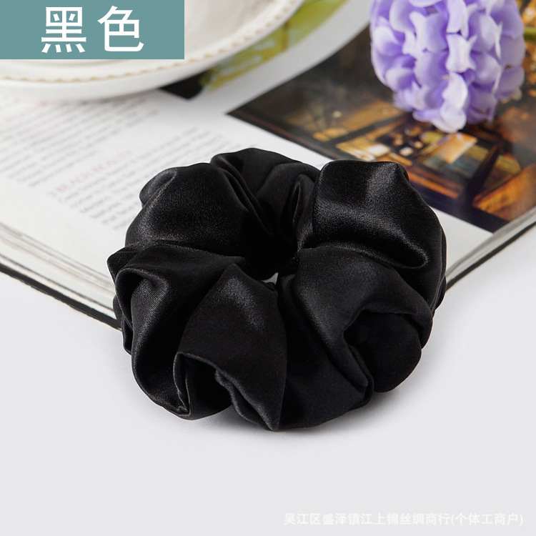 19 M 3,5 CM banda de pelo de seda banda de goma gruesa alta elástica Cola de Caballo updo cuerda de pelo accesorios para el cabello hembra Flor de seda de morera tocado