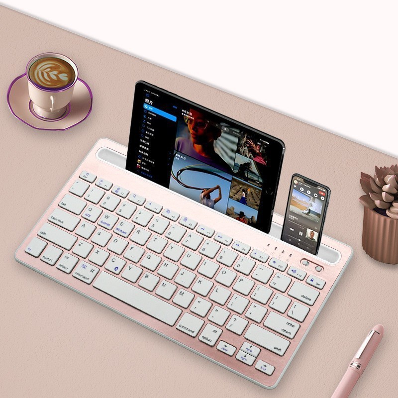Nuevo transfronterizo teclado Bluetooth tijeras de carga pies largos tarjeta slot magnético teléfono móvil iPad tablet oficina silenciosa universal image 10