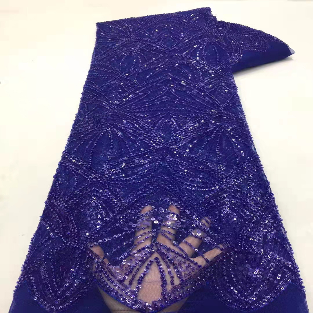 Nueva tela de encaje bordado multicolor industria pesada tubo de cuentas bordado DIY vestido de novia vestido de noche accesorios JX1979
