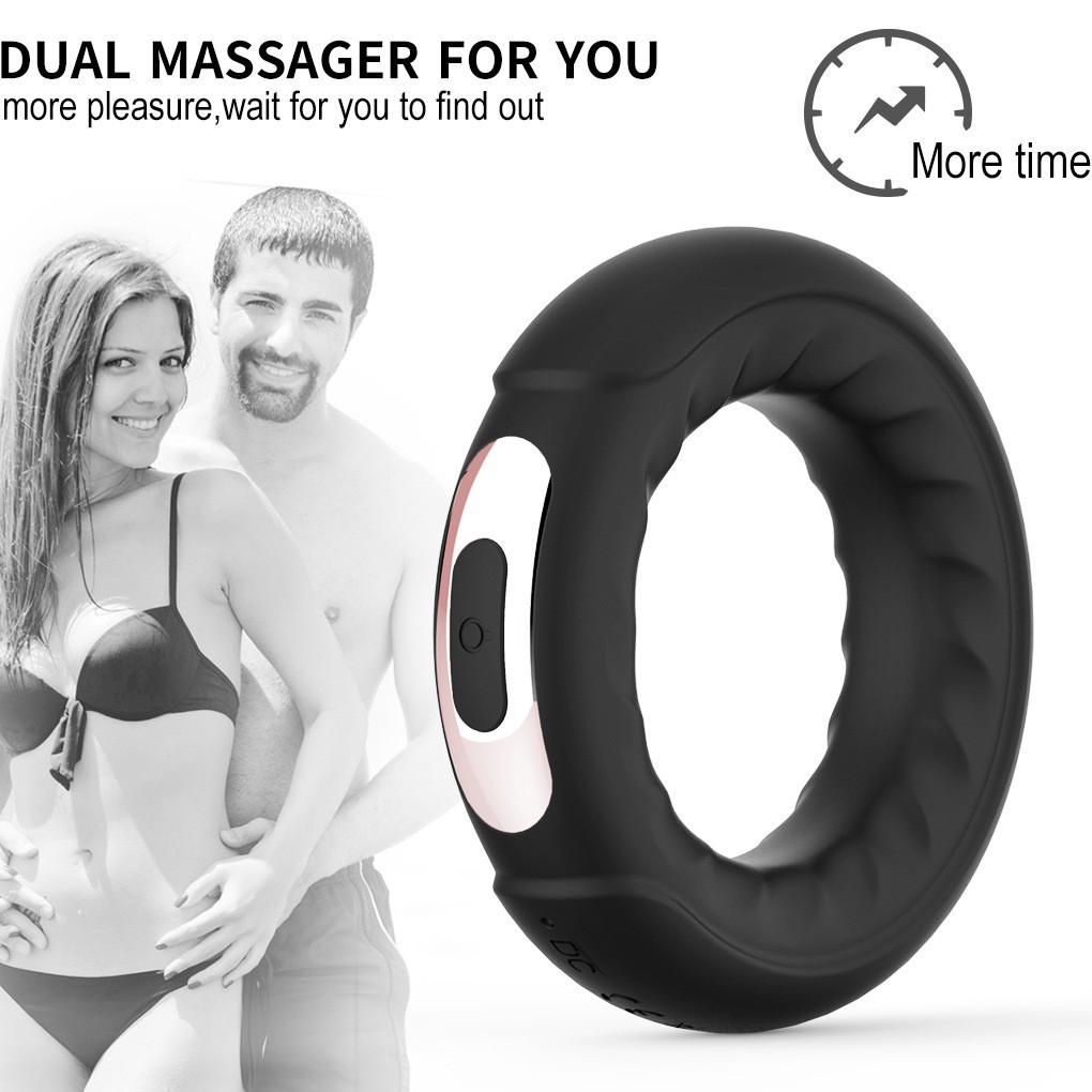 Rechargeable Remote-Control Vibrating Ring with 10 Frequencies, Silicone Cock Ring and Prostate Massager — detail image 4