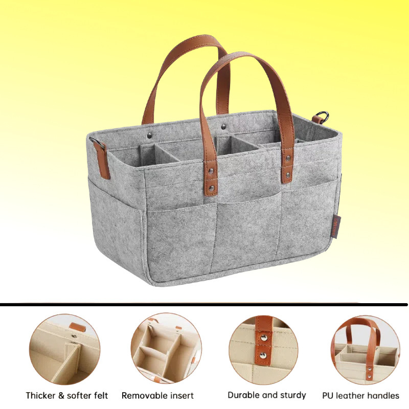 Diaper Storage Bag, Large Capacity, Foldable, Portable Tote Bag for Maternal and Infant Products, Cross-Border Felt Bag, Customizable Diaper Storage Bag, Large Capacity, Foldable, Portable Tote Bag for Maternal and Infant Products, Cross-Border Felt Bag, Customizable