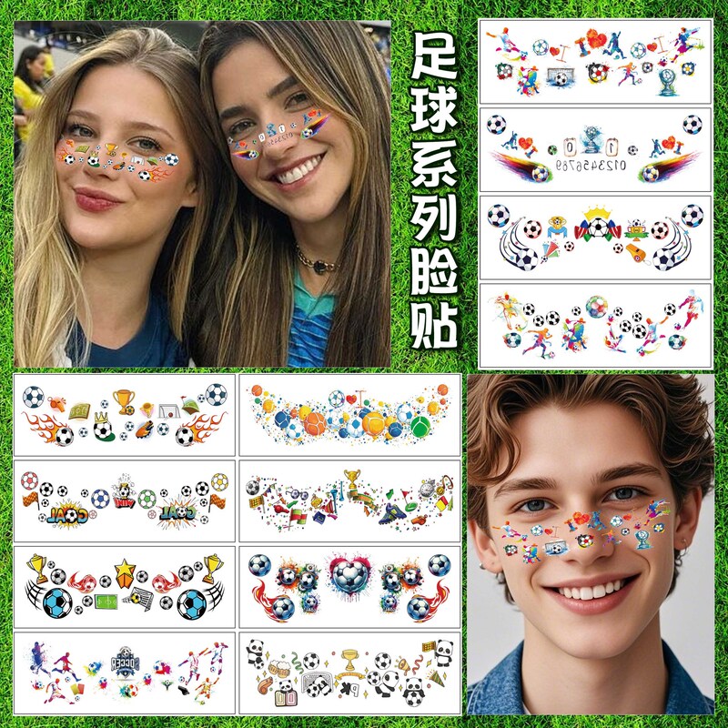 Cross-Border New 2026 World Cup Football Face Stickers Fan Club Sports Event Temporary Facial Tattoo Stickers Cross-Border New 2026 World Cup Football Face Stickers Fan Club Sports Event Temporary Facial Tattoo Stickers
