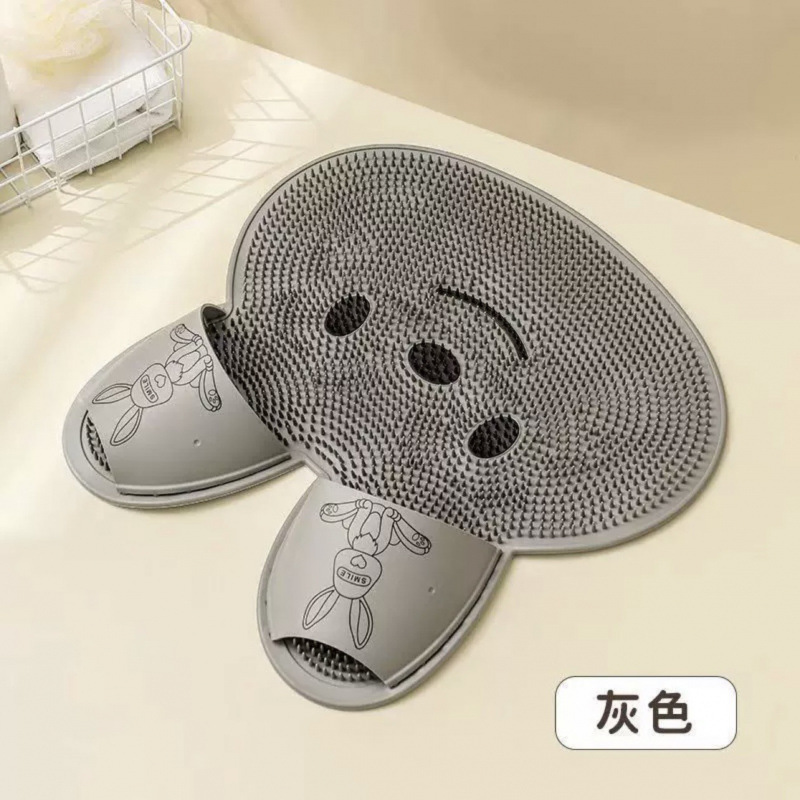 硅胶兔子搓脚垫洗脚按摩垫浴室垫子洗澡搓脚去死皮淋浴房地垫|undefined