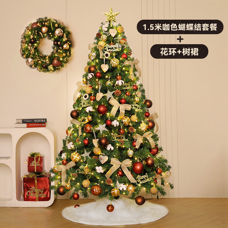 Nuevo árbol de Navidad transfronterizo para el hogar árbol de Navidad grande con luces de decoración navideña paquete de arco