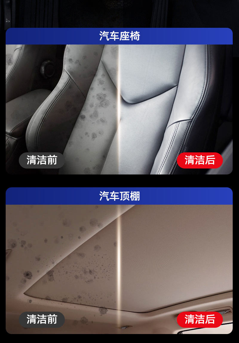 Debedi Car Steering Wheel Cleaner Interior Door Panel Foam Cleaner Water-Free Renovation Maintenance Interior