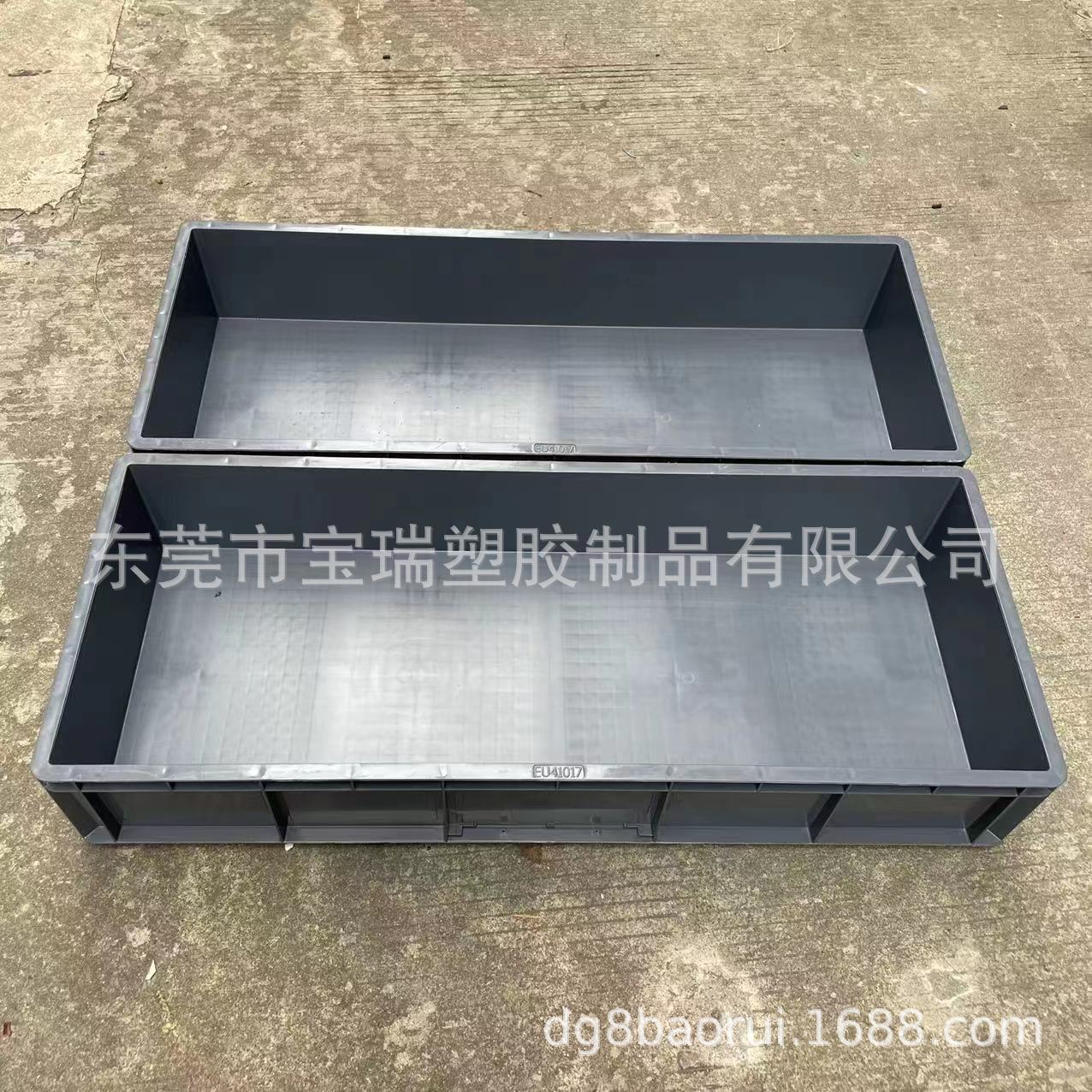 广东灰色欧标EU箱塑料周转箱 带盖汽配工业物流箱仓库车间中转箱