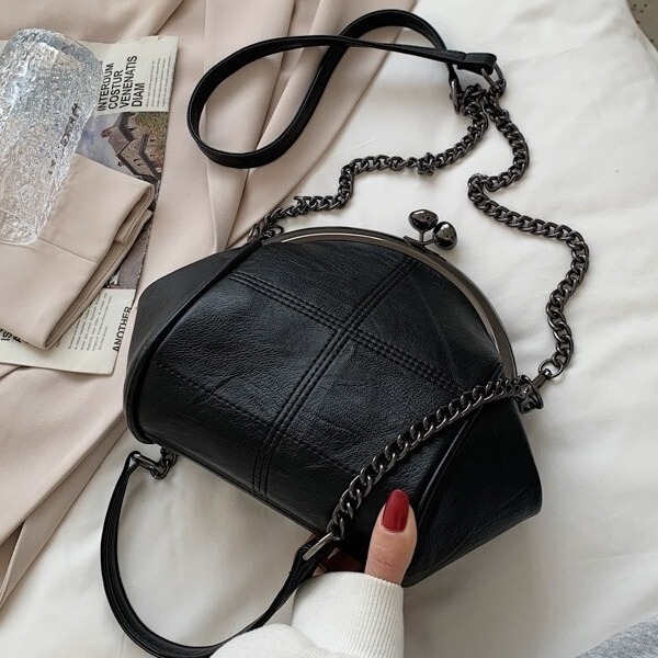 2024 Spring and Summer New Solid Color Shell Bag Large Capacity Portable Coin Purse Fashionable Chain Crossbody Shoulder Mobile Phone Bag