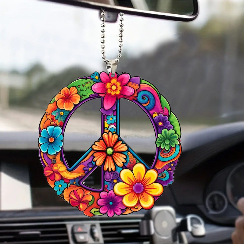 Colgantes transfronterizos nuevos colgantes de flores acrílicas para automóviles regalos de vacaciones mochila colgantes de llaver amor flores