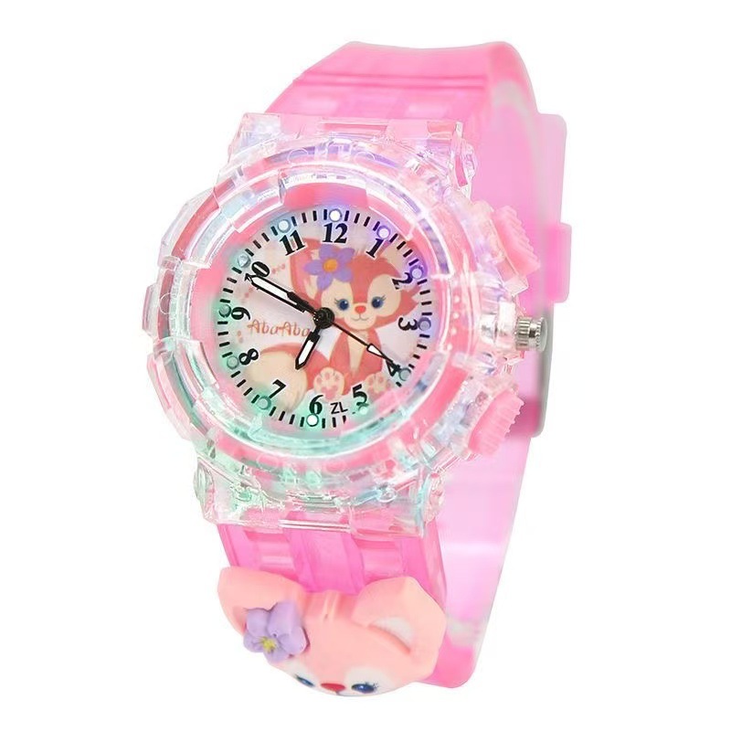 Reloj para niños Dibujos animados Sanrio Kulomi Reloj electrónico luminoso Reloj de cuarzo con puntero digital para estudiantes de primaria y secundaria