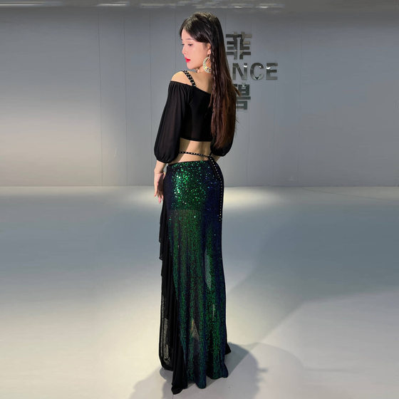 Dancers Original Design Belly Dance Clothing Mermaid Autumn and Winter Mesh Training Class Clothing suit 5039