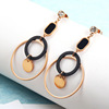 Earrings stainless steel, accessory, wholesale, Japanese and Korean, simple and elegant design, internet celebrity