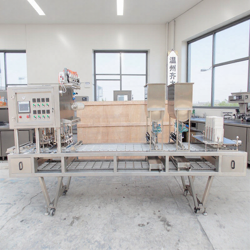 齐力QL-4A新鲜鸭血自动灌装封口机 盒装山水豆腐自动充填封口机