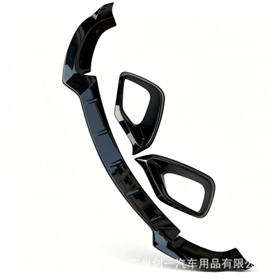 and rear bumpers, Big Surrounded - c65-glossy-black-front-lip-air-vent
