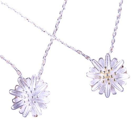 Weihua Daisy Sunflower Necklace Feminine Fashion Small Fresh Sunflower Chrysanthemum Silver-plated Pendant Wholesale