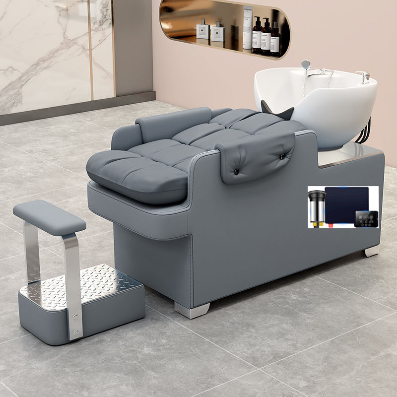 Cama de champú de celebridades de Internet, peluquería de alta gama, cama de champú semi-reclinada, peluquería, peluquería, cama de champú de lavado de cerámica especial