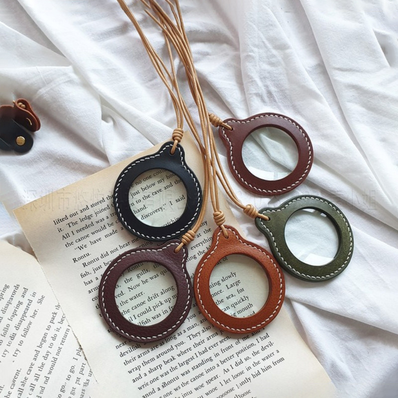 深圳跨境工厂差异化开发客制pu放大镜保护套考古研究放大镜收纳套