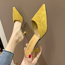 女士凉鞋女细跟2024年新款夏季女鞋时尚百搭高跟凉拖鞋女外穿中跟
