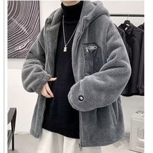 大码保暖棉服冬季男生潮流青少年宽松棉衣2023新款冬装羊羔绒外套