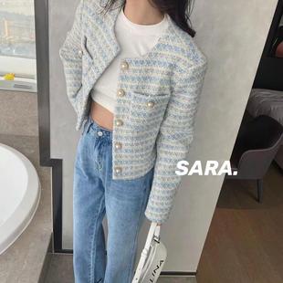 Spring 2025 New Fashion Small Fragrant Short Outwear Women's Heavy Industry High-End Elegant Commuter Long-Sleeved Top