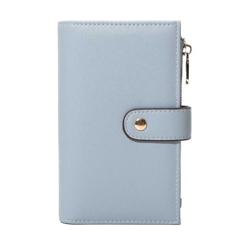 Pu transfronterizo tres carteras plegables bolsa de tarjetas en una cremallera bolsa de cambio bolsa de mano anti-magnética bolsa de mano RFID personalizada